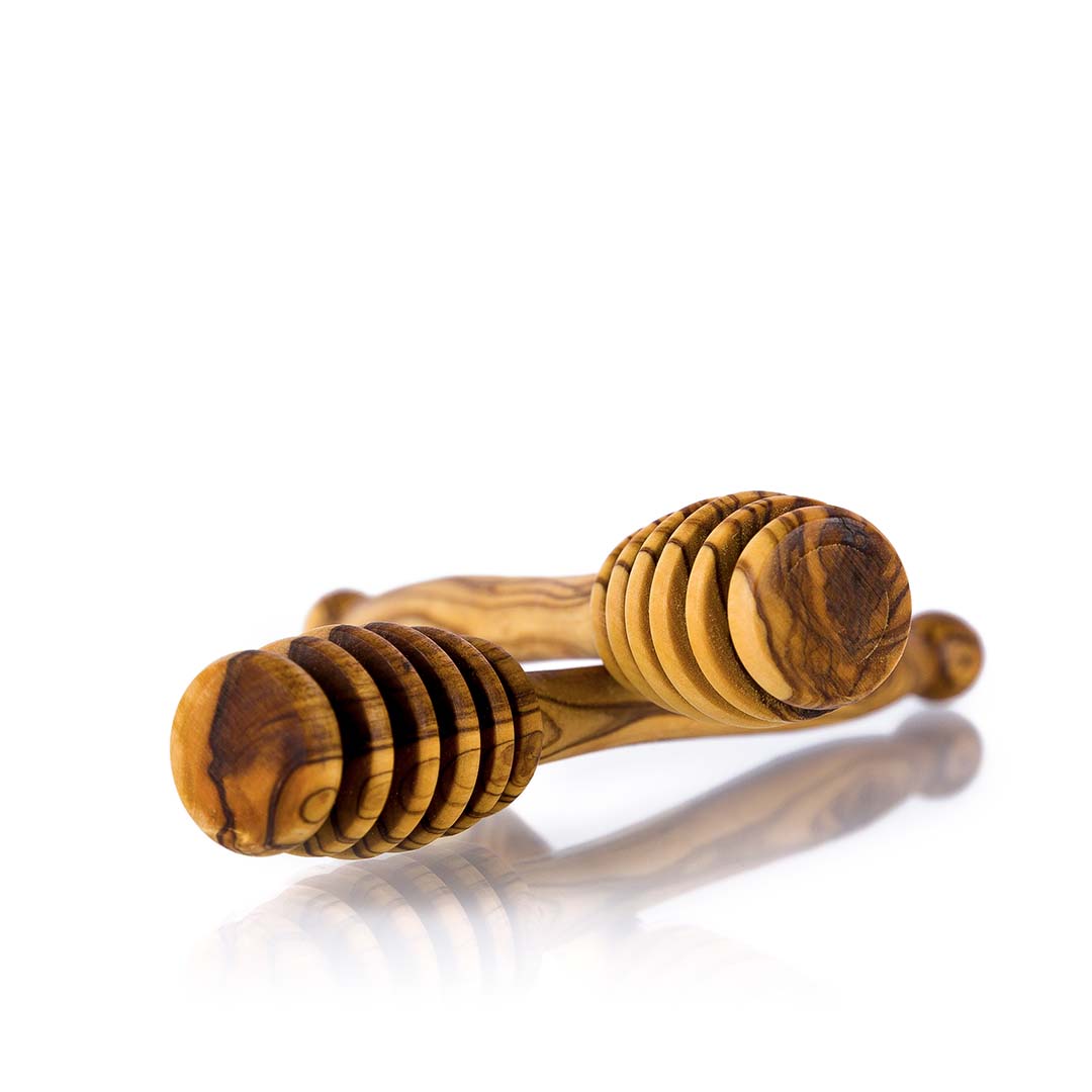 ملعقة عسل لولبية من خشب الزيتون - الصورة 2